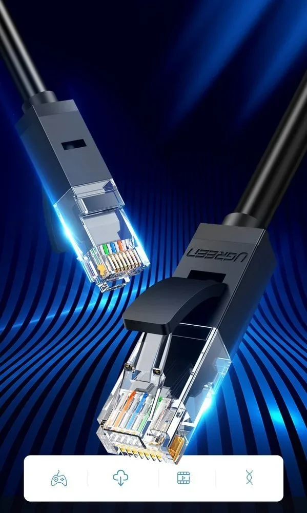 Patch kábel, Ethernet RJ45 Cat 6 UTP hálózati kábel, 1000 Mbps, 2 m