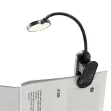 Mini LED-es olvasólámpa kapcsokkal, szürke 3