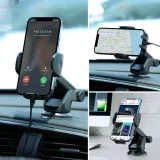 Autós telefon tartó teleszkópos karral a műszerfalra és a szélvédőre, fekete 2