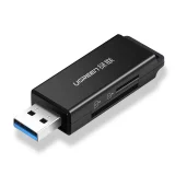 Hordozható TF/SD kártyaolvasó USB 3.0-val, fekete
