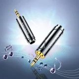 3,5 mm-es (hím) – 6,35 mm-es mini jack (nő) audio adapter, szürke 4