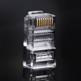 RJ45 8P8C UTP Cat. 5/5e sodrott érpár csatlakozó, átlátszó, 100 db. 8