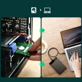 2,5 hüvelykes, 6 TB-os SATA merevlemez-ház USB-C 3.0 csatlakozóval, fekete 3