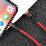 Robustes, flexibles USB-Kabel für iPhone, iPhone Lightning, QC3.0, 2,4 A, 0,5 m, rot 7