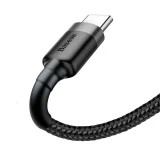 Izdžljiv fleksibilni USB-C QC3.0 3A 1 m kabel, crna i siva 2