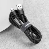 Izdžljiv fleksibilni USB-C QC3.0 3A 1 m kabel, crna i siva 4