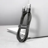 Izdžljiv fleksibilni USB-C QC3.0 3A 1 m kabel, crna i siva 6