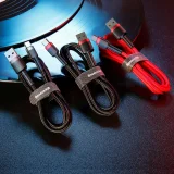 Izdžljiv fleksibilni USB-C QC3.0 3A 1 m kabel, crna i siva 7