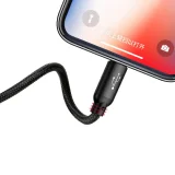 Tartós 3 az 1-ben USB MicroUSB iPhone Lightning USB-C kábel, 3,5 A, 1,2 m, fekete 4