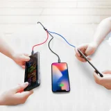 Tartós 3 az 1-ben USB MicroUSB iPhone Lightning USB-C kábel, 3,5 A, 1,2 m, fekete 9