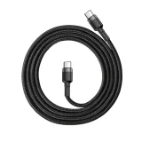 Tartós, rugalmas USB-C PD 2.0 60 W 20 V 3 A QC3.0 kábel, 1 m, fekete-szürke 2