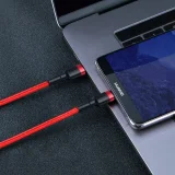 Tartós, rugalmas USB-C PD 2.0 60 W 20 V 3 A QC3.0 kábel, 1 m, fekete-szürke 7