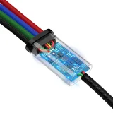 Kabel przewód USB 4w1 2 x Iphone Lightning USB-C microUSB w nylonowym oplocie 3.5A 1.2m czarny 9