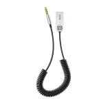 BA01 Bluetooth 5.0 audio vevő, AUX csatlakozós audio adapter kábel, fekete