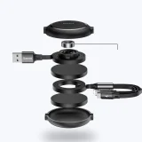 Einziehbares 3-in-1-USB-Micro-USB-iPhone-Lightning-USB-C-Kabel 3,5 A, 35 cm, 120 cm, schwarz 6