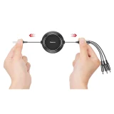 Einziehbares 3-in-1-USB-Micro-USB-iPhone-Lightning-USB-C-Kabel 3,5 A, 35 cm, 120 cm, schwarz 8