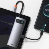 Multifunkčný rozbočovač USB-C PD HDMI 6 v 1 s 3x portmi USB 3.2 a RJ45 – sivý 11