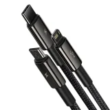 3-in-1-Kabel USB-C auf iPhone Lightning auf microUSB, 3,5 A, 1,5 m, schwarz 2