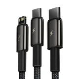 3-in-1-Kabel USB-C auf iPhone Lightning auf microUSB, 3,5 A, 1,5 m, schwarz 7