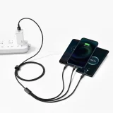 3-in-1-Kabel USB-C auf iPhone Lightning auf microUSB, 3,5 A, 1,5 m, schwarz 9