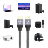HDMI 2.1 kabel 8K 60 Hz 48 Gbps 4K 120 Hz 2K 144 Hz 5 m srebrni 4