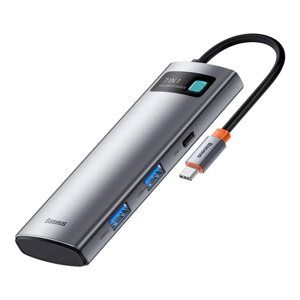 Többfunkciós 7-in-1 USB Type-C HDMI TF kártyaolvasó hub, szürke