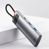 Többfunkciós 7-in-1 USB Type-C HDMI TF kártyaolvasó hub, szürke 10