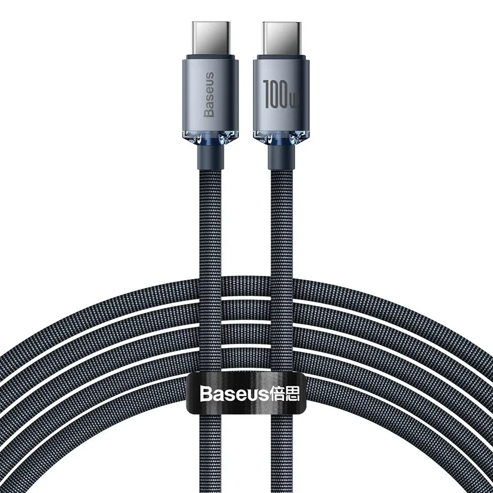 USB-C na USB-C kabel za brzo punjenje i prijenos podataka 100W, 2 m, crni USB-C na USB-C kabel za brzo punjenje i prijenos podataka 100W, 2 m, crni