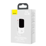Qpow 10000 mAh-s powerbank beépített USB Type-C kábellel, 22,5 W-os gyorstöltés, fehér 5