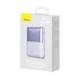 Bipow Pro 20000mAh 22,5W power bank 0,3 m-es USB-C kábellel, lila 6