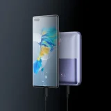 Bipow Pro 20000mAh 22,5W power bank 0,3 m-es USB-C kábellel, lila 9