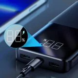 22,5 W 10 000 mAh PD QC3.0 AFC power bank, fekete 9