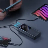 20000 mAh 22,5 W PD QC3.0 AFC Power Bank, fekete 2