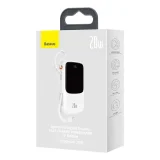 10000 mAh-s, 20 W-os QC-PD-SCP-FCP gyorstöltő power bank iPhone Lightning kábellel, fehér 5