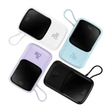 10000 mAh-s, 20 W-os QC-PD-SCP-FCP gyorstöltő power bank iPhone Lightning kábellel, fehér 9
