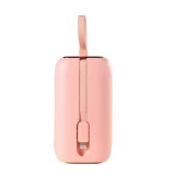 10000 mAh Colorful sorozatú 22,5 W-os powerbank USB-C és iPhone Lightning kábelekkel, rózsaszín 7