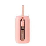 10000 mAh Colorful sorozatú 22,5 W-os powerbank USB-C és iPhone Lightning kábelekkel, rózsaszín 9