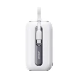 10000 mAh-s Colorful Series 22,5 W-os power bank USB-C és iPhone Lightning kábelekkel, fehér