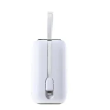 10000 mAh-s Colorful Series 22,5 W-os power bank USB-C és iPhone Lightning kábelekkel, fehér 10