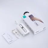10000 mAh-s Colorful Series 22,5 W-os power bank USB-C és iPhone Lightning kábelekkel, fehér 6