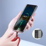 Tartós, fonott USB-C–USB-C QC3 kábel, 2 m – fekete és szürke 10