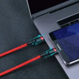 Tartós, fonott USB-C–USB-C QC3 kábel, 2 m – fekete és szürke 11