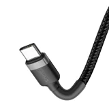 Tartós, fonott USB-C–USB-C QC3 kábel, 2 m – fekete és szürke 6