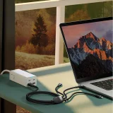4 az 1-ben USB+USB-C – USB-C / iPhone Lightning / micro USB kábel, 1,2 m – fekete 10
