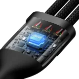 4 az 1-ben USB+USB-C – USB-C / iPhone Lightning / micro USB kábel, 1,2 m – fekete 4