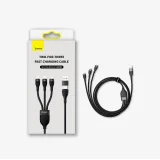 4 az 1-ben USB+USB-C – USB-C / iPhone Lightning / micro USB kábel, 1,2 m – fekete 5