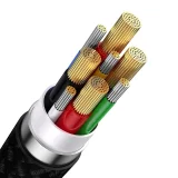 4 az 1-ben USB+USB-C – USB-C / iPhone Lightning / micro USB kábel, 1,2 m – fekete 6