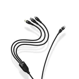 4 az 1-ben USB+USB-C – USB-C / iPhone Lightning / micro USB kábel, 1,2 m – fekete 7
