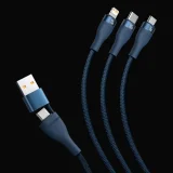 4 az 1-ben USB+USB-C – USB-C / iPhone Lightning / micro USB kábel, 1,2 m – fekete 8
