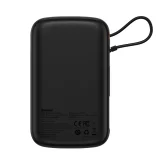 10000 mAh-s powerbank USB, USB-C, iPhone Lightning és USB-C kábellel - Fekete 10